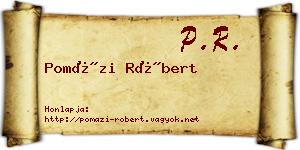 Pomázi Róbert névjegykártya